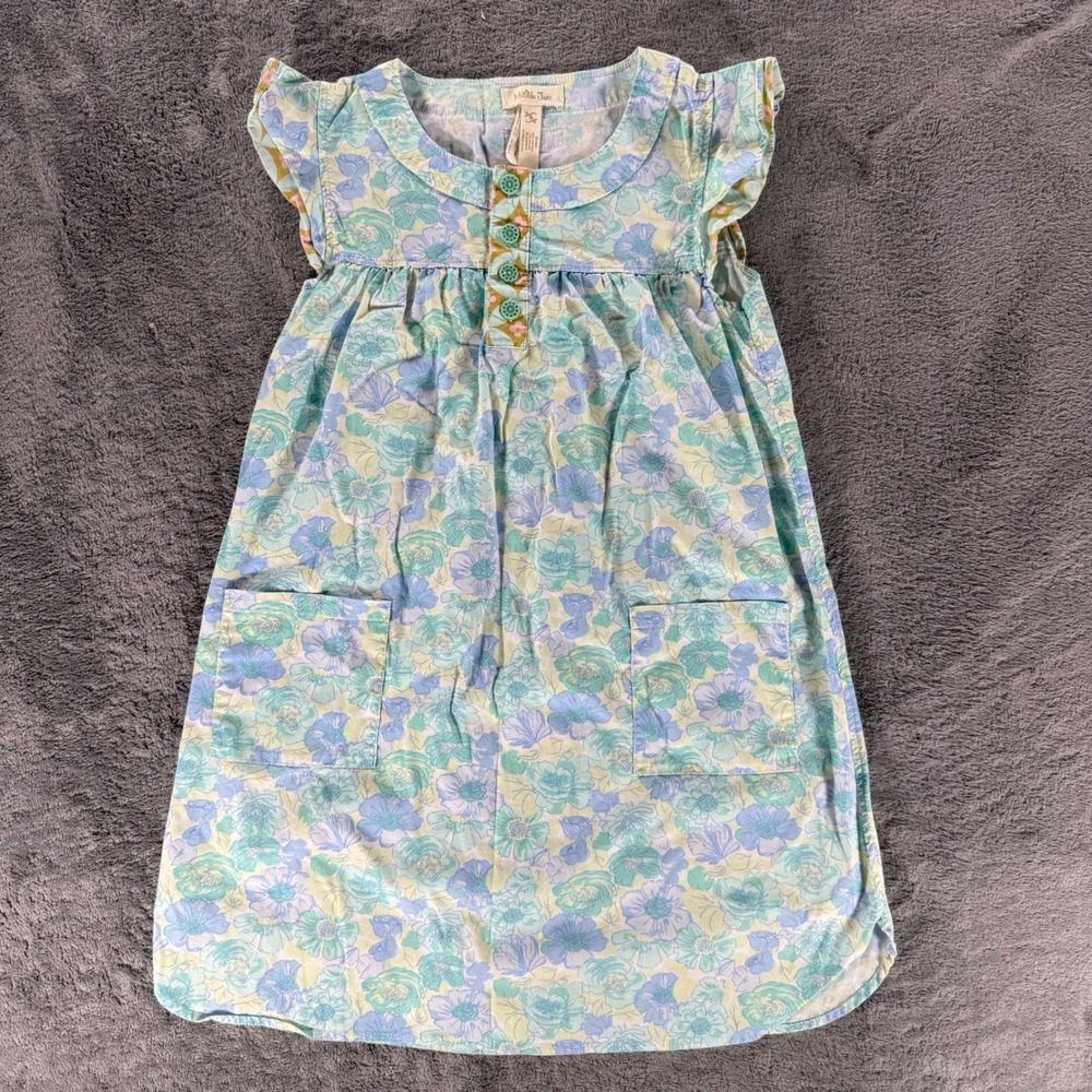 Matilda Jane Aqua Azaleas Floral Dress Size 8 Blue Green Flutter Sleeve